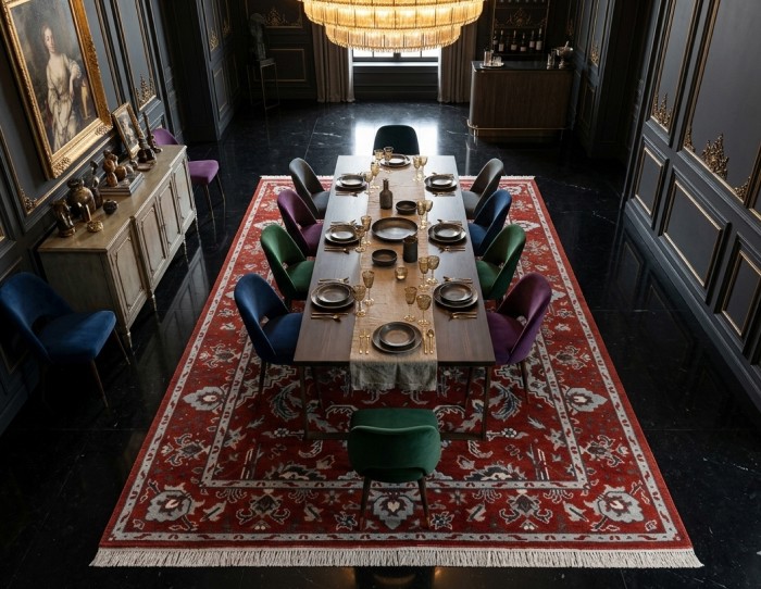 Dining traditional rug